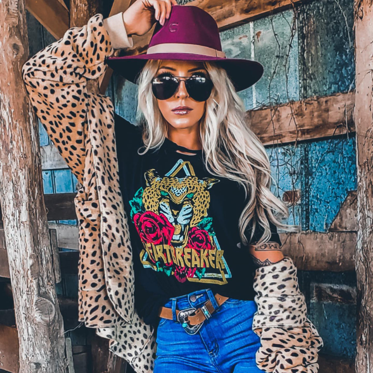 "Heart Breaker" Vintage Distressed Tee - Fall Collection