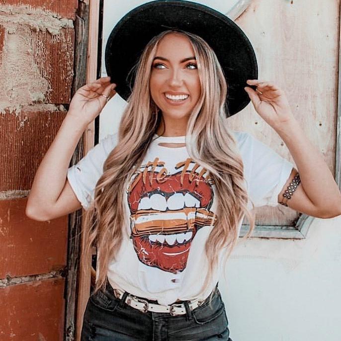 "Bite The Bullet" Vintage Distressed Tee - Fall Collection
